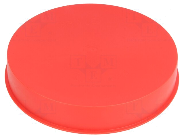 Afdekdopje; Lichaam: rood; Buitendiam: 166mm; H: 28mm; Mat: LDPE Afdekdopje; Lichaam: rood; Buitendiam: 166mm; H: 28mm; Mat: LDPE